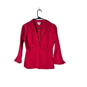 Pinup Couture Red Blouse Size Large